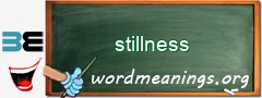 WordMeaning blackboard for stillness